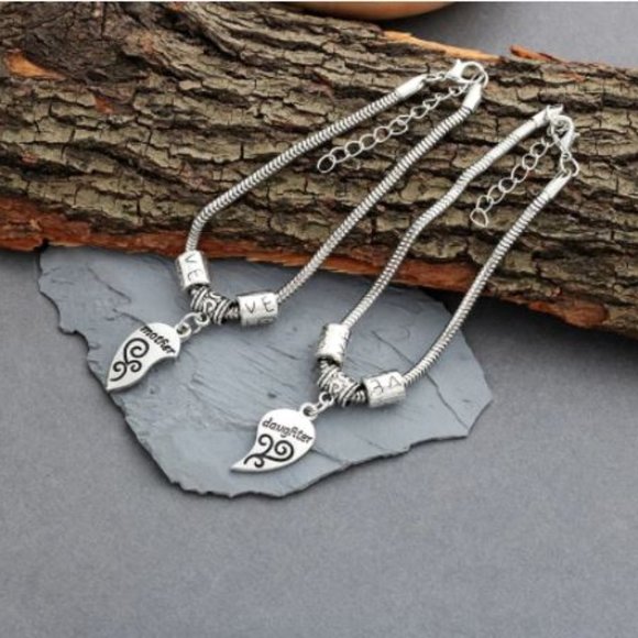 Mother Daughter Bracelet Set, Silver Tone, Family - Picture 3 of 4